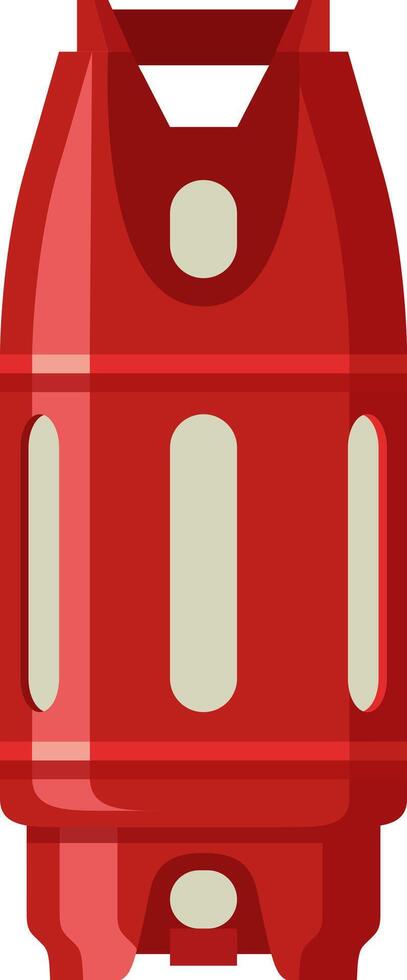 Red diving tank isolated on white background, providing essential oxygen supply for safe and prolonged underwater exploration and recreational activities vector