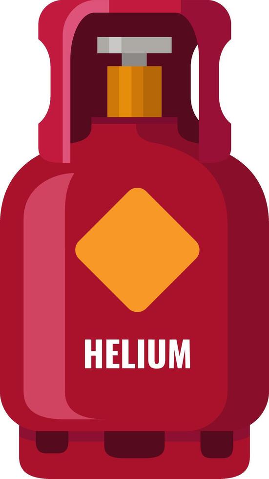 Helium tank with valve and label featuring chemical element symbol, ideal for industrial, scientific, or recreational applications requiring this noble gas vector