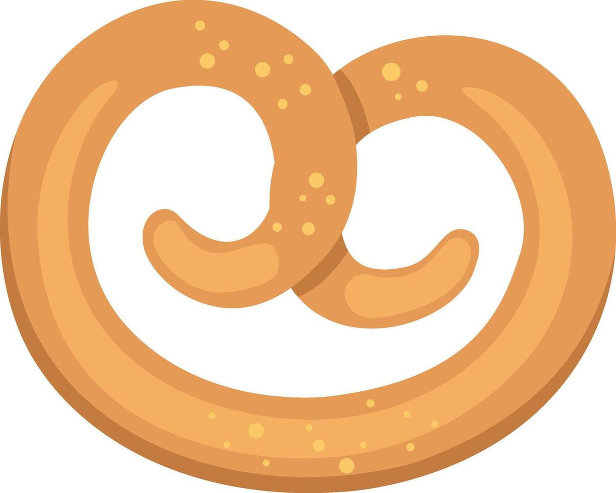 Freshly baked pretzel, a knotted bread with coarse salt, representing German cuisine and Oktoberfest celebrations, isolated on white background vector