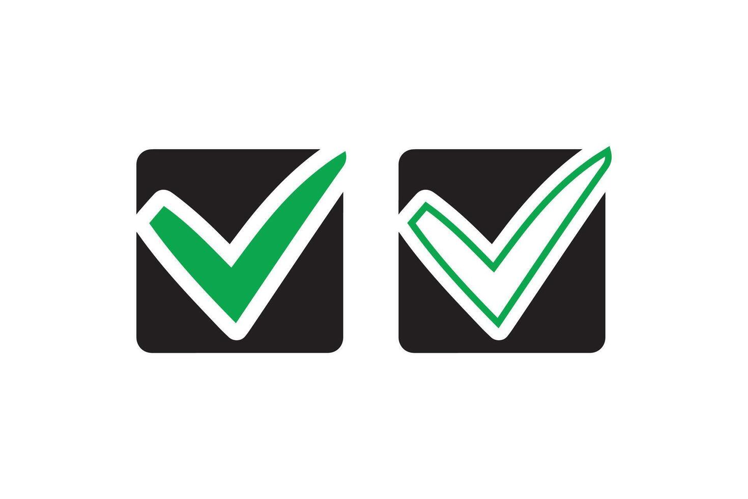Two green check marks on a white background vector