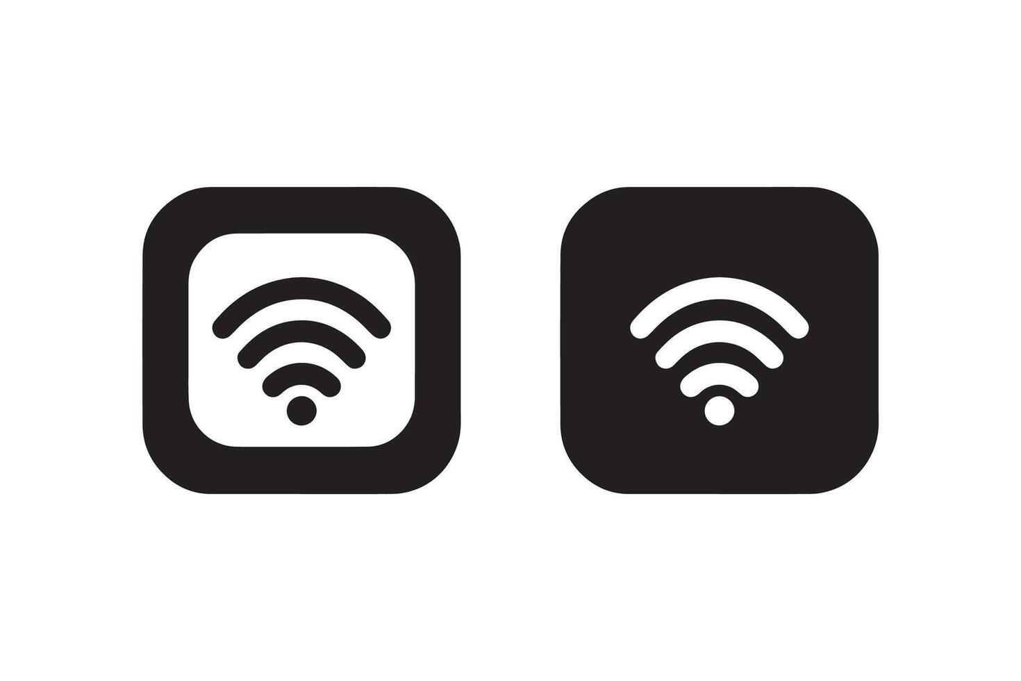 Two black and white icons of wifi and wifi vector