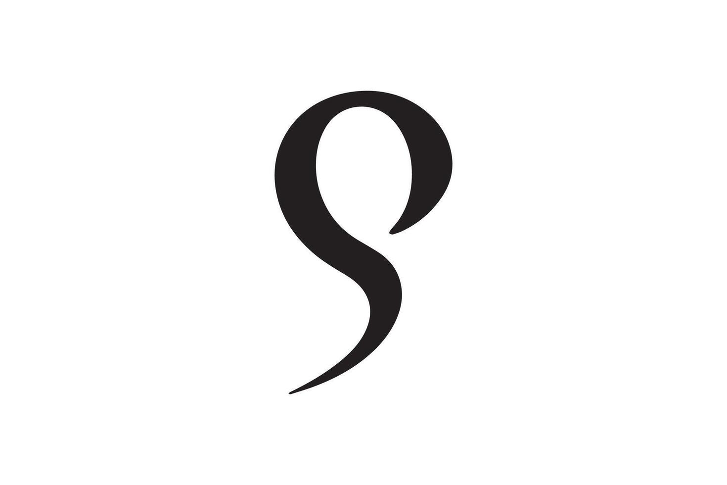 The letter p is shown in black and white vector