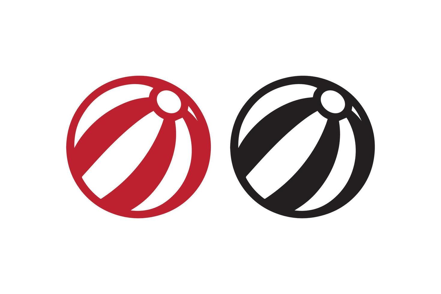 Two black and red balls with a black and white stripe vector