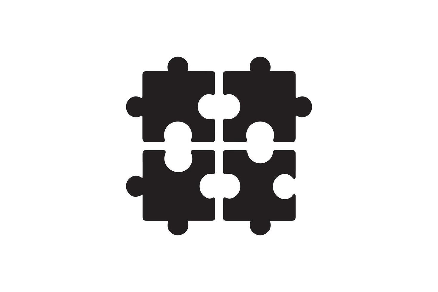 A black and white puzzle piece icon vector