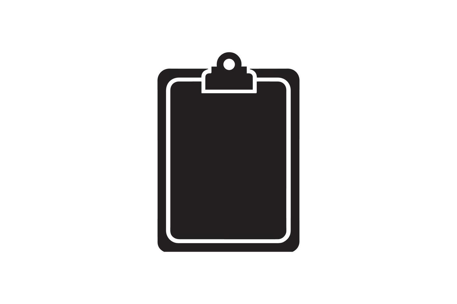 A black and white image of a clipboard vector