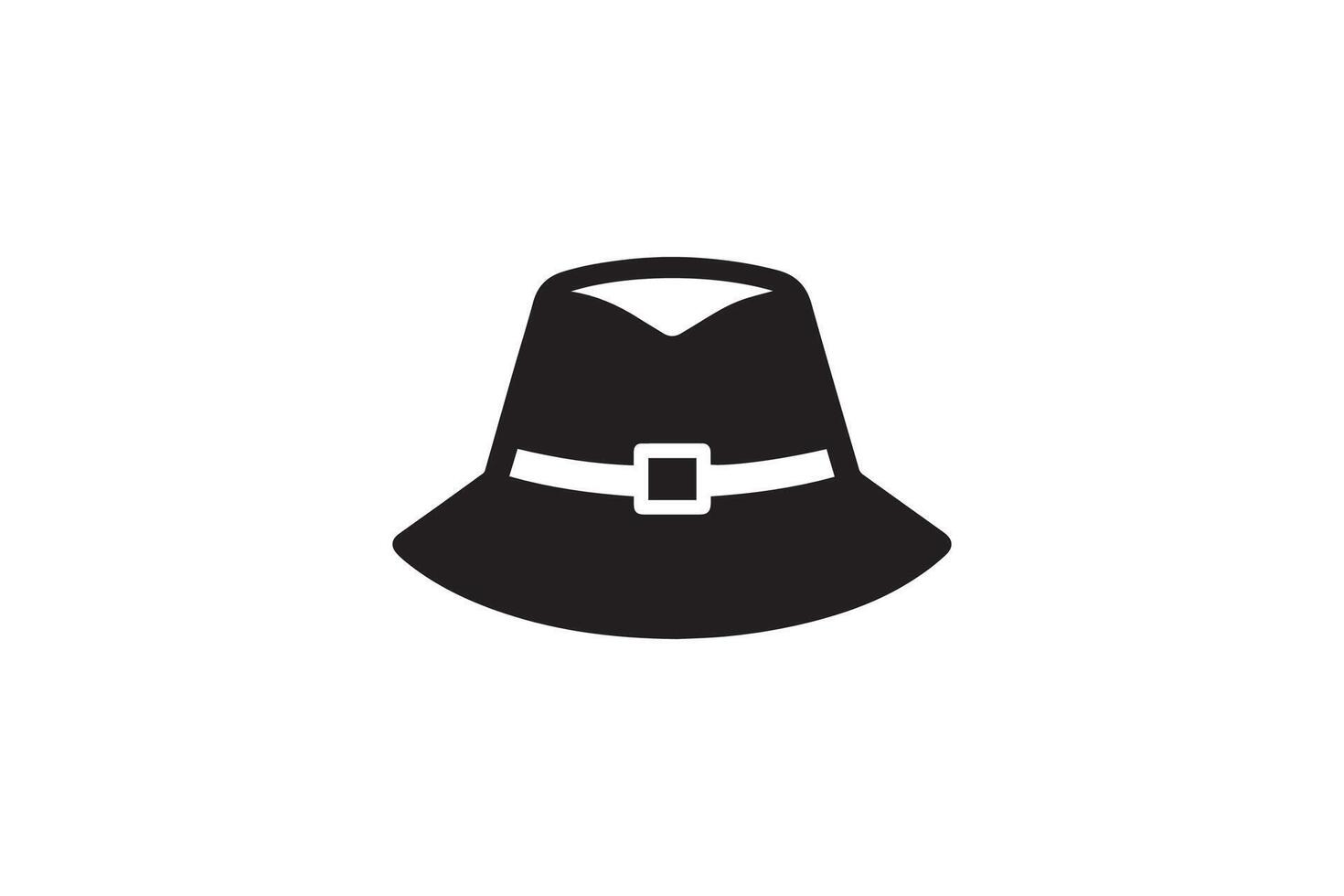 A black hat with a belt on it vector