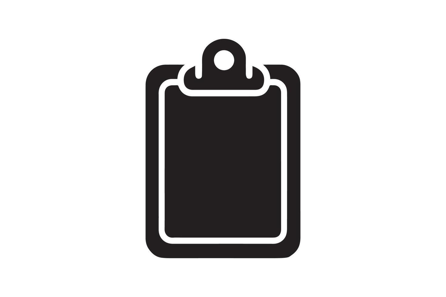 A black and white image of a clipboard vector