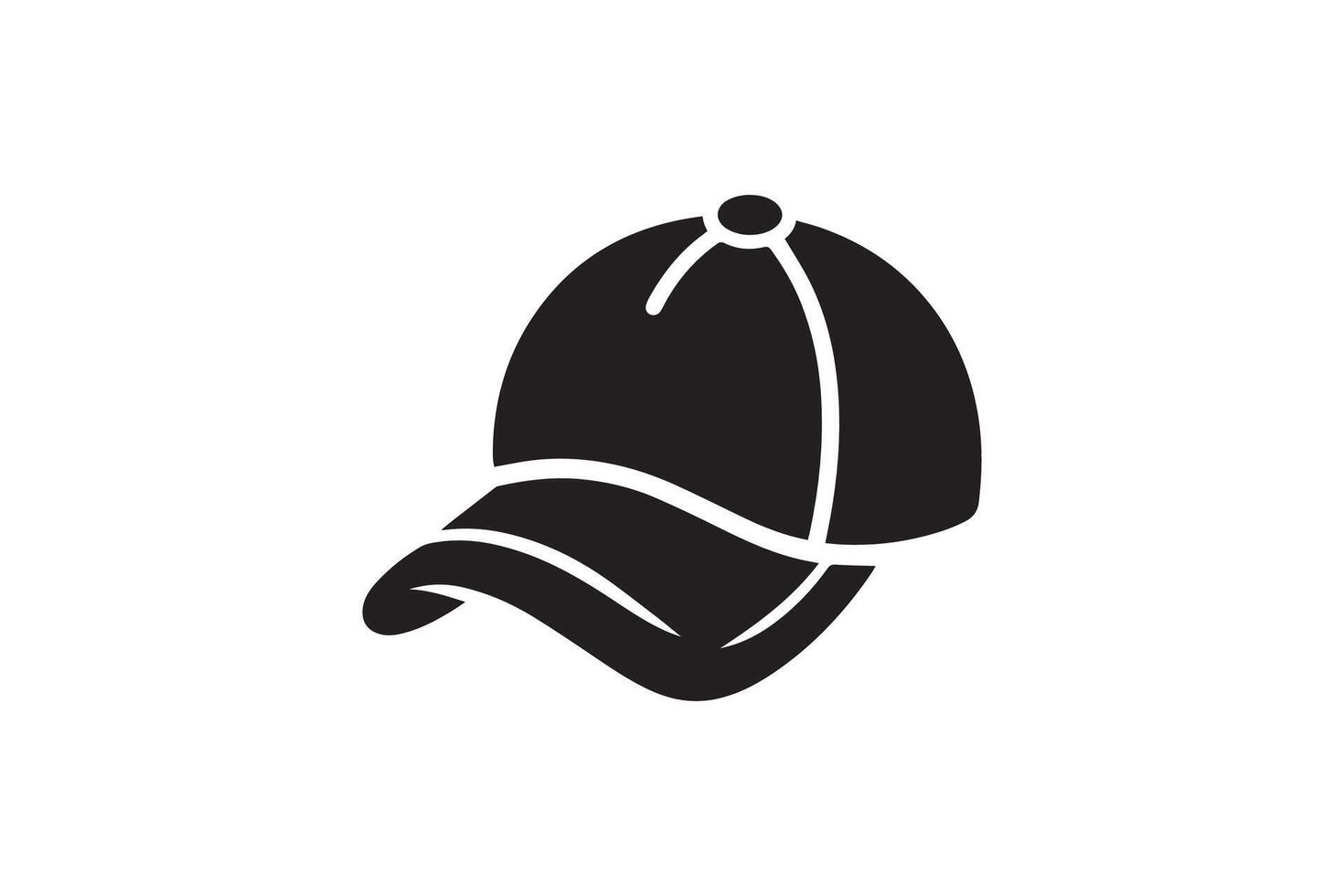 A black and white baseball cap icon vector