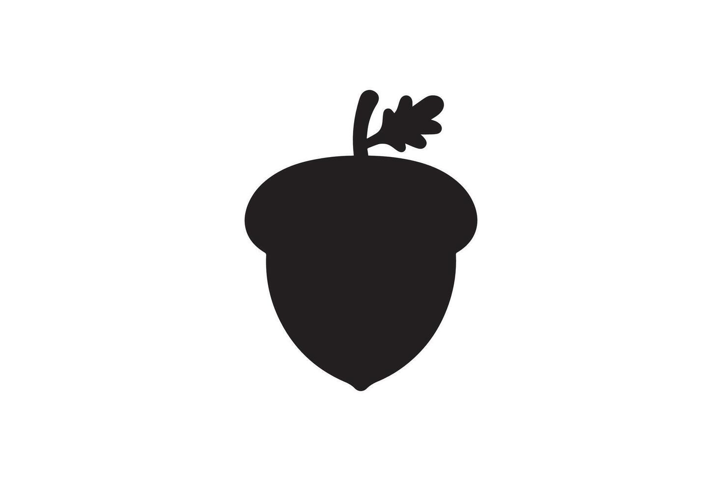 A black silhouette of an acorn on a white background vector