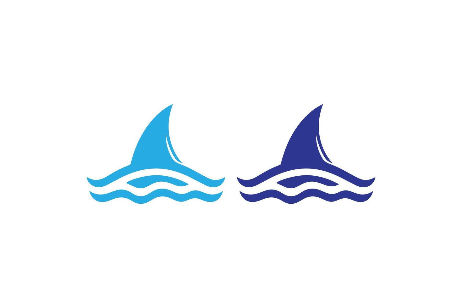 Two blue and white shark fin logos vector