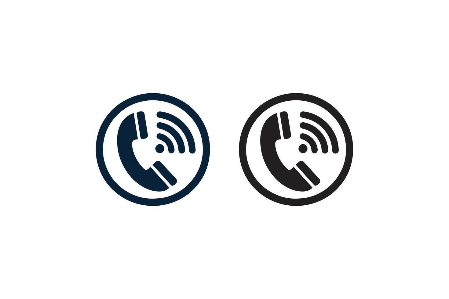 Two icons of a phone and a phone receiver vector