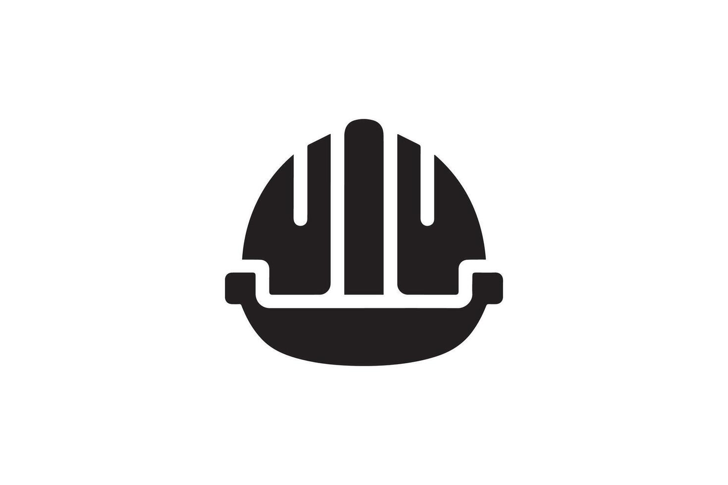 A black and white image of a helmet vector