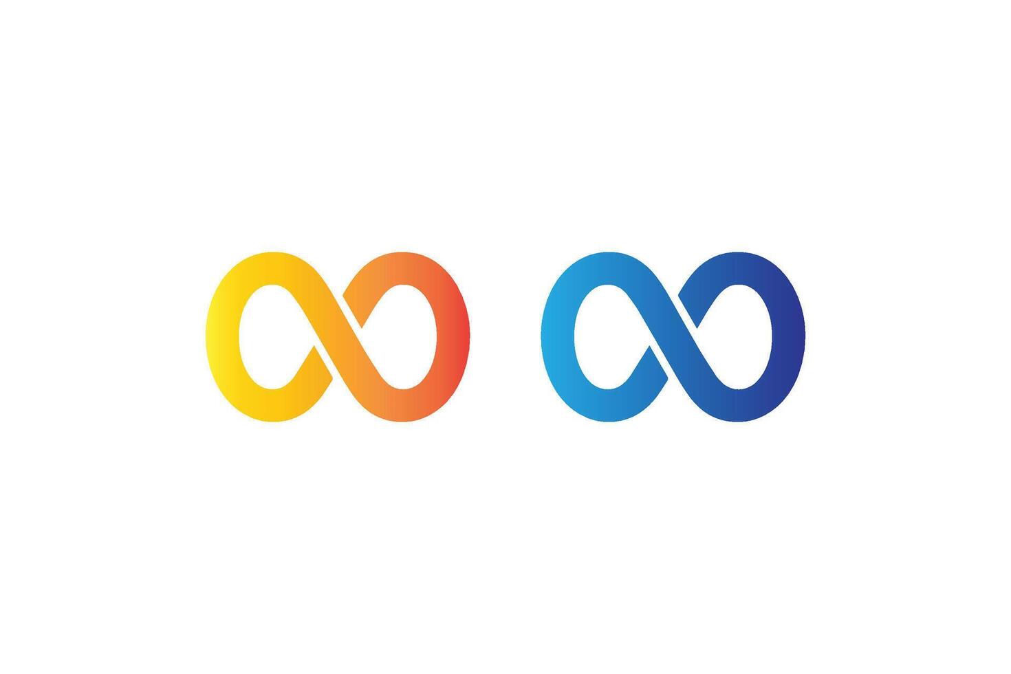 Two colorful logos with an infinity symbol vector