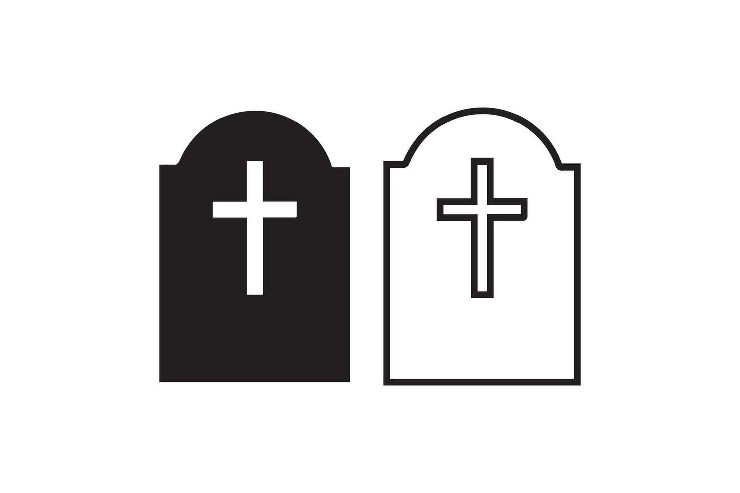 Two tombstones with crosses on them vector