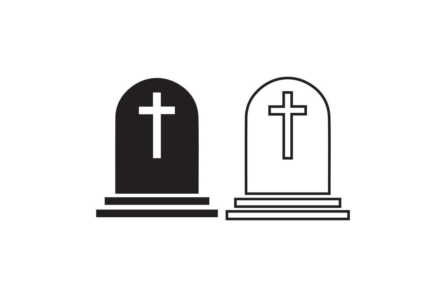 Two tombstones with crosses on them vector