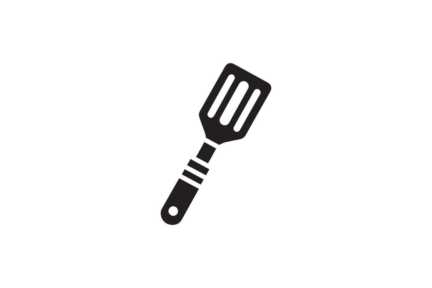 A black and white illustration of a spatula vector