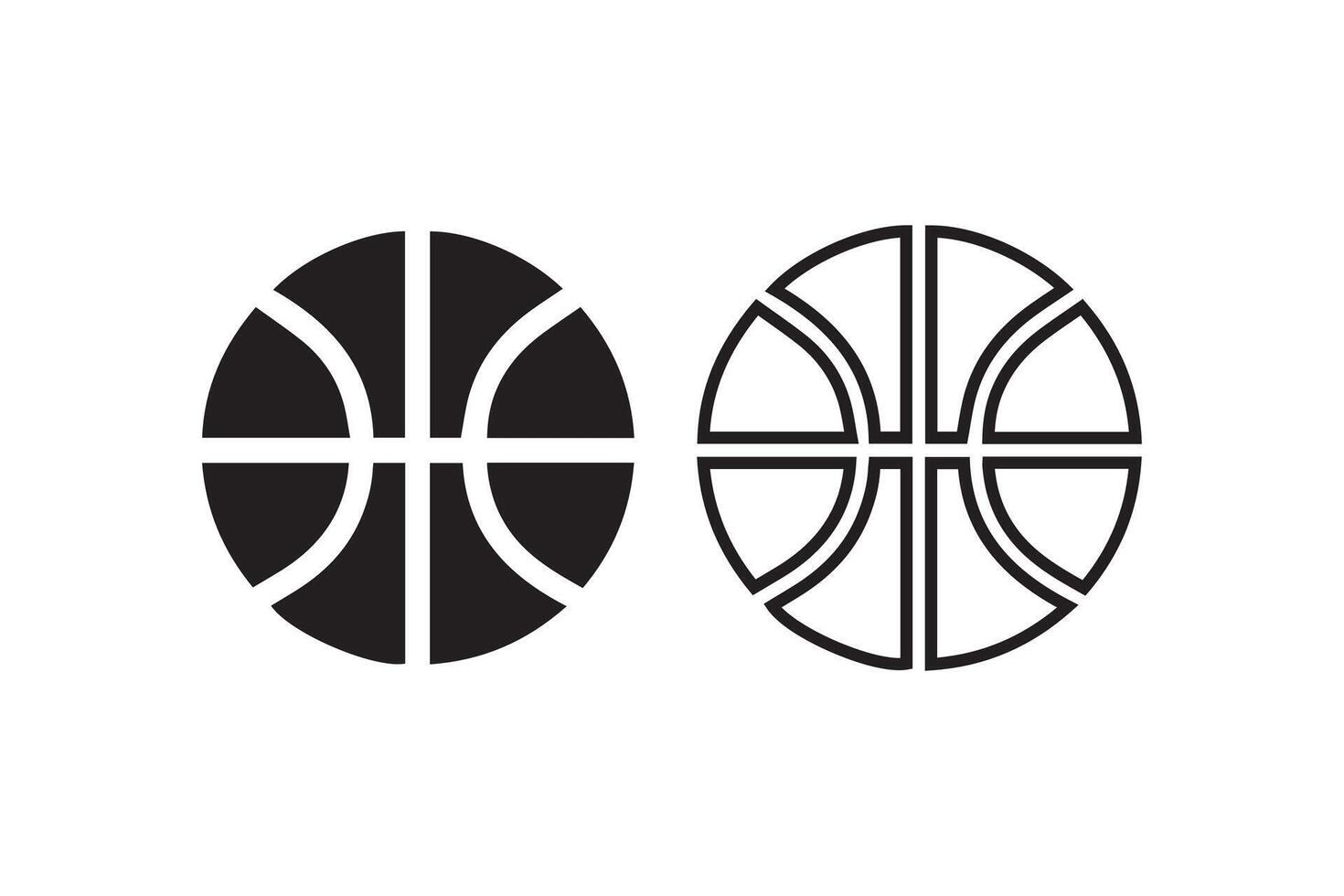 Basketball ball icon set isolated on white background vector