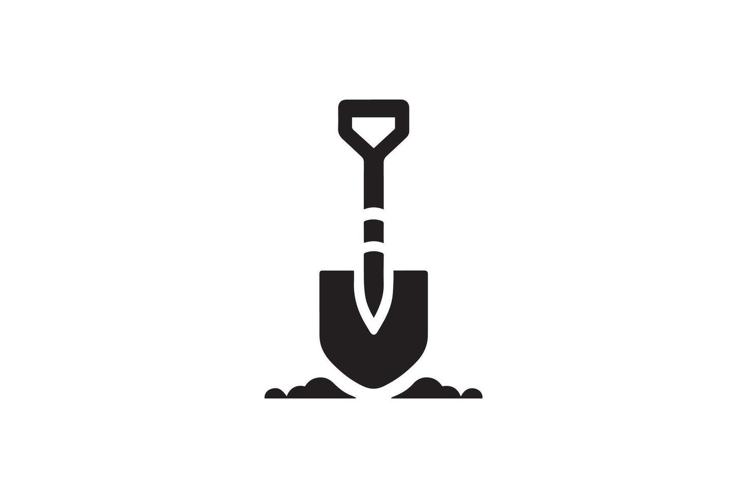 A shovel and shovel icon on a white background vector