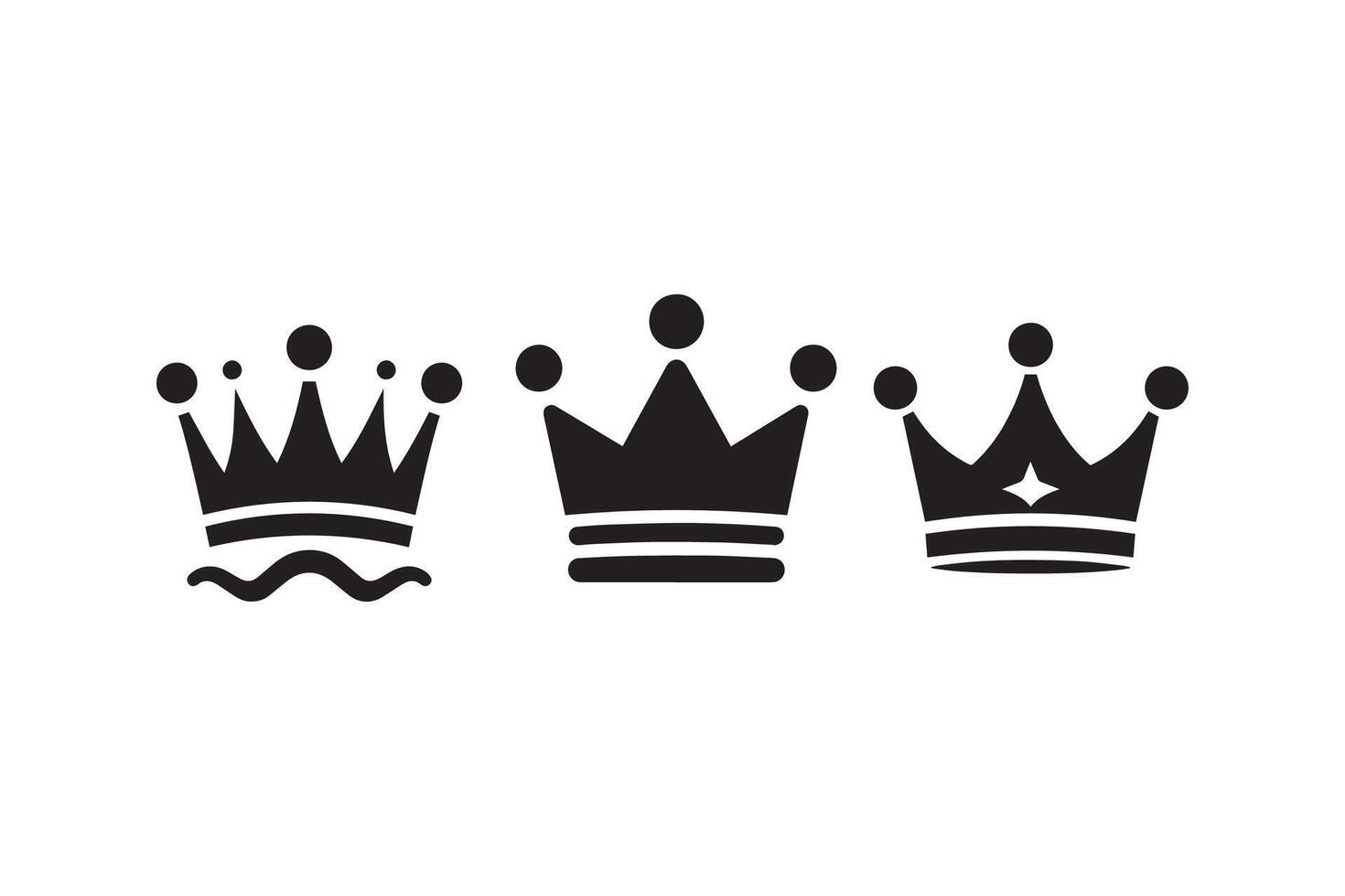 Three crowns on a white background vector