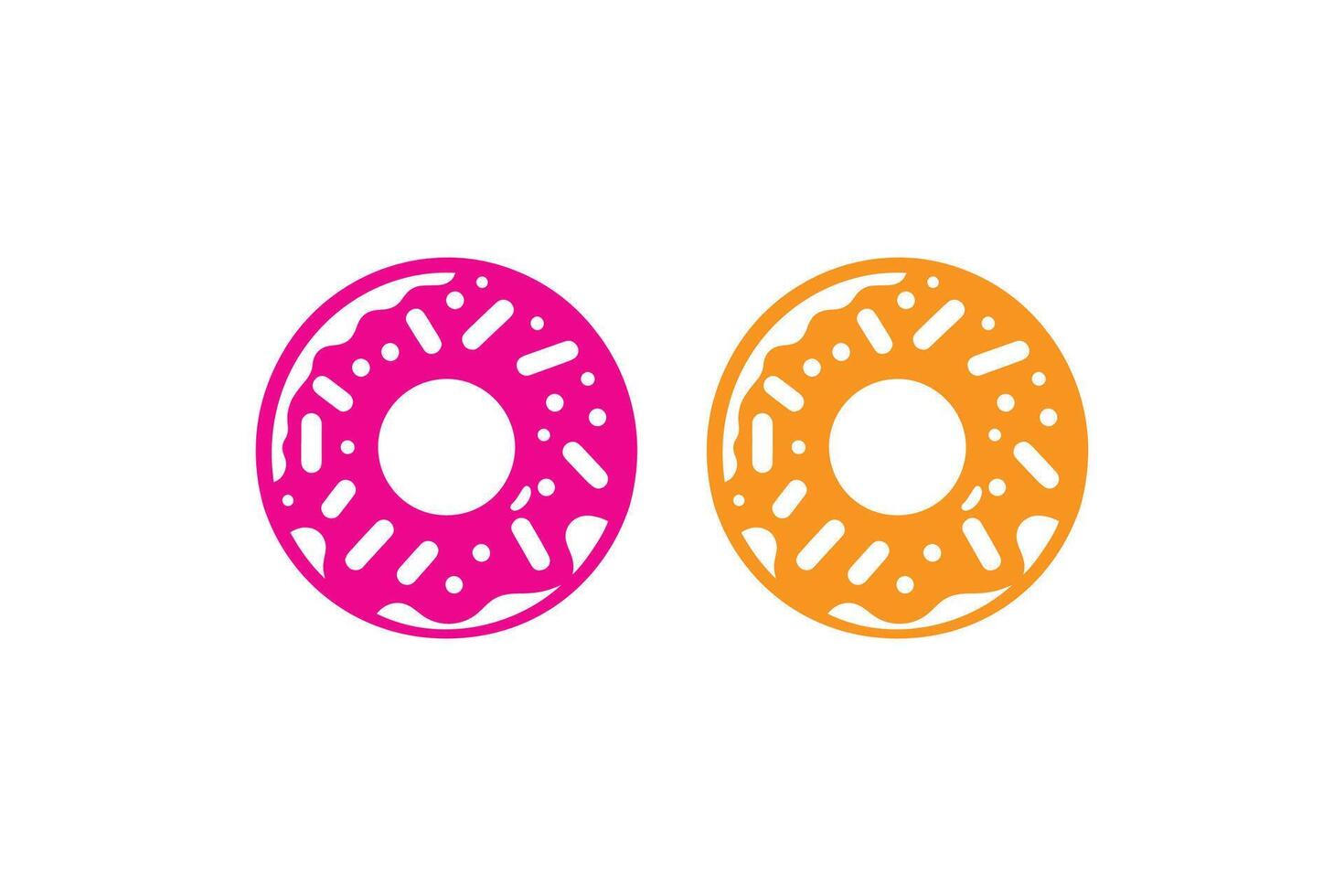 Two donuts are shown on a white background vector