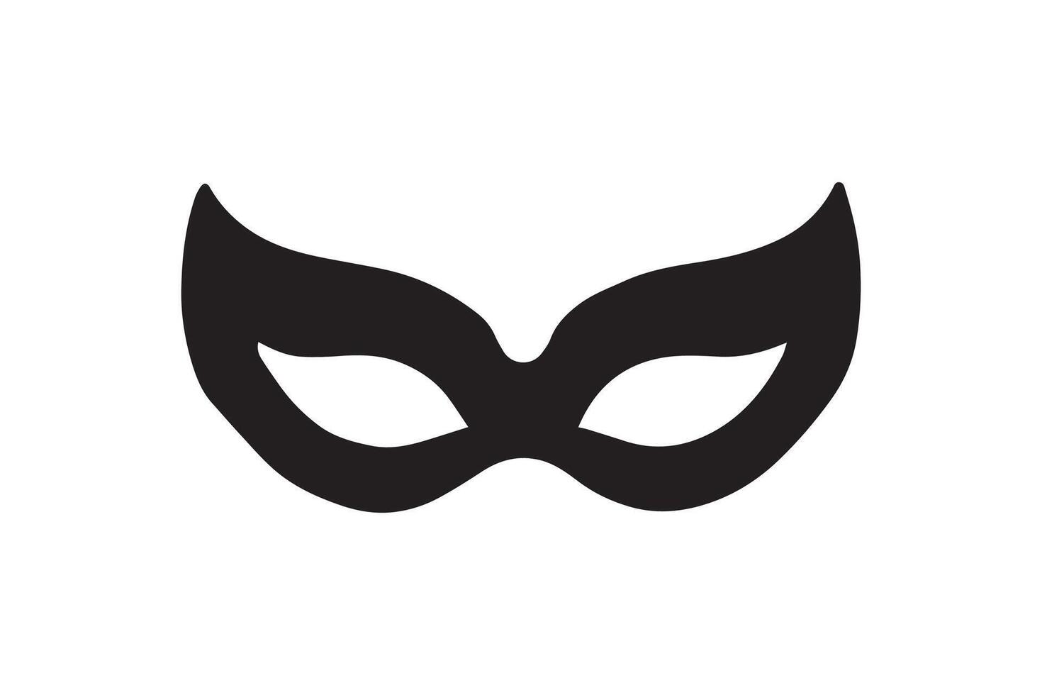 A black and white illustration of a mask vector
