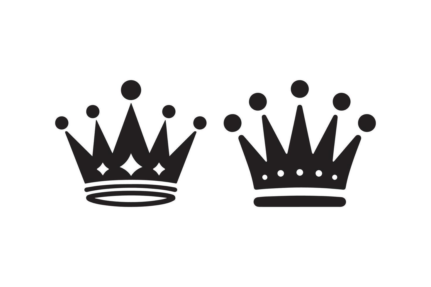 Two crowns are shown on a white background vector