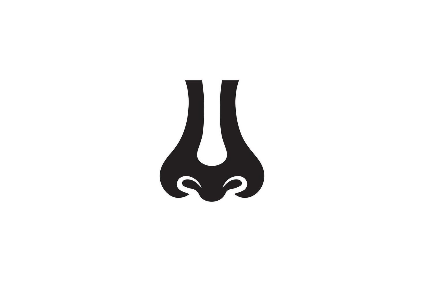 A black and white logo of a horse's nose vector