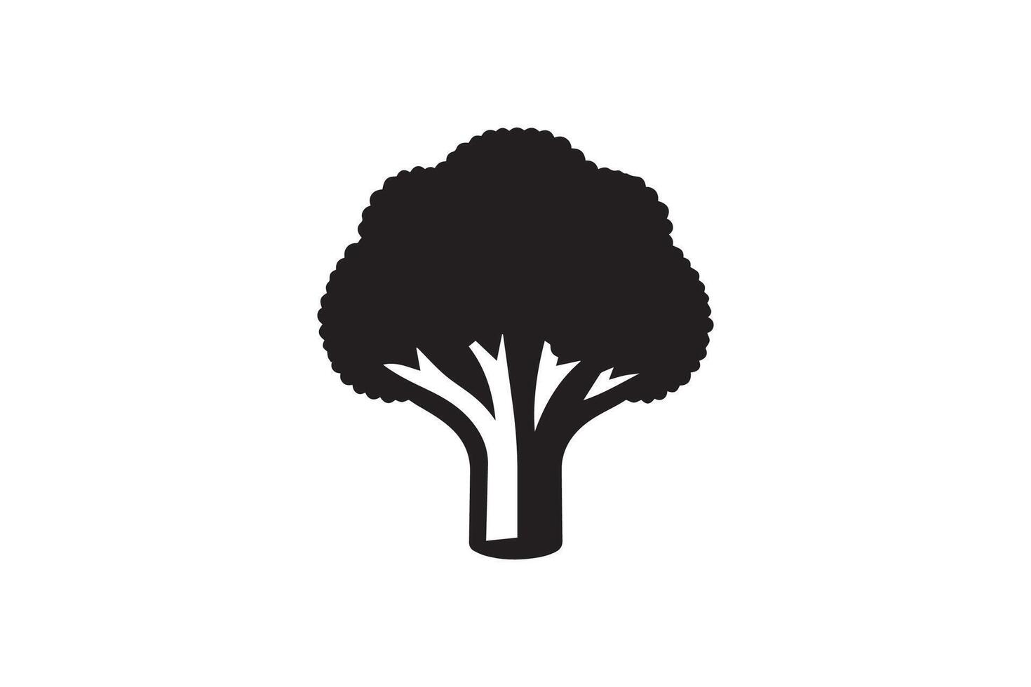 A black and white illustration of a tree vector