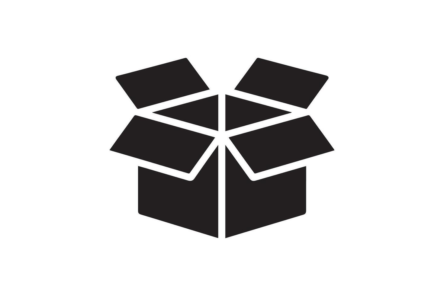 An open box icon on a white background vector