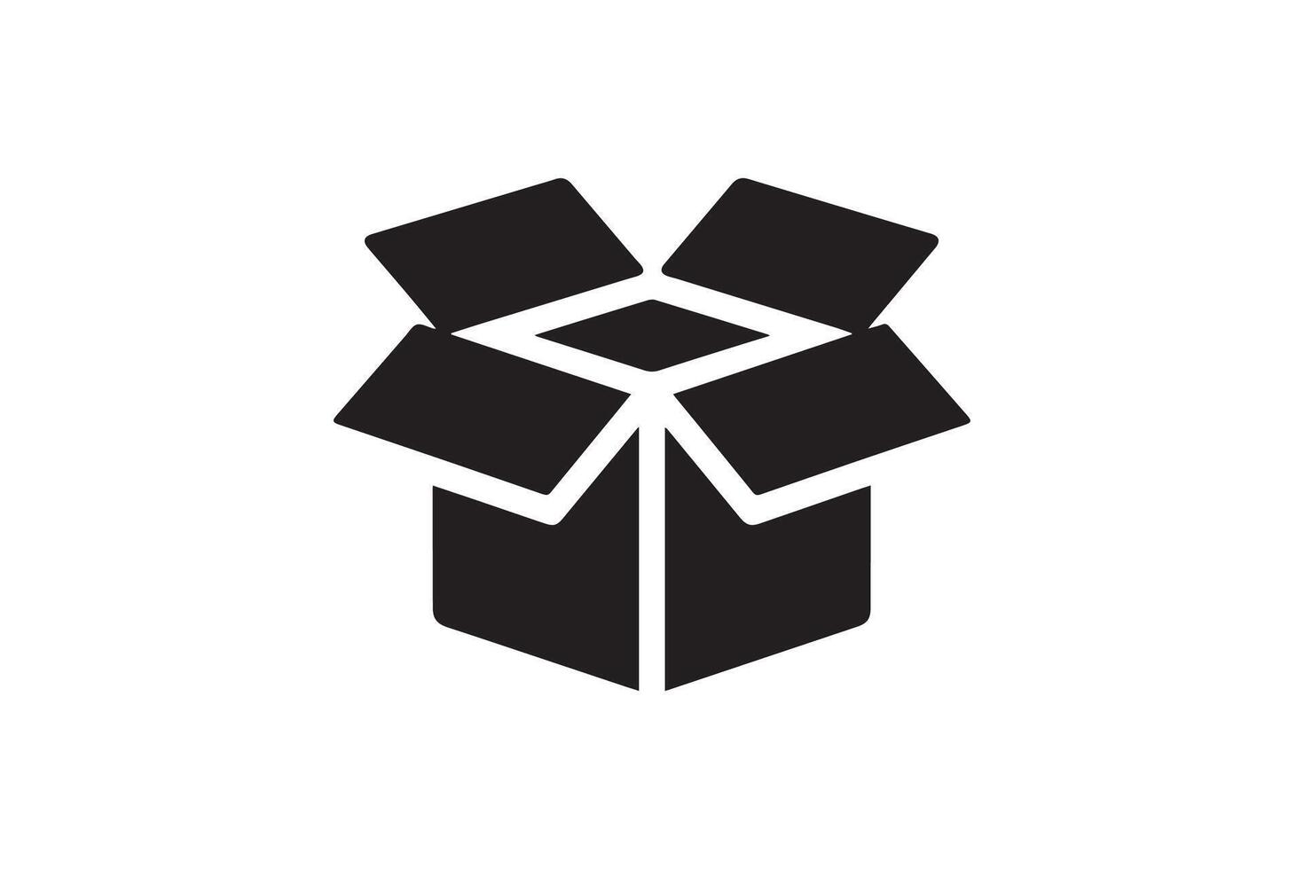 A black and white image of a box with a cross inside vector