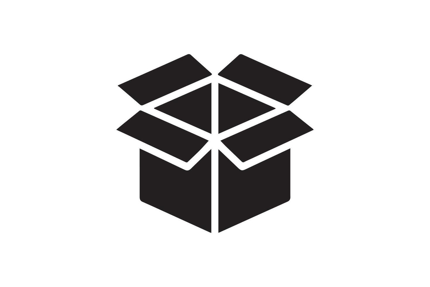 A black and white logo of a box vector