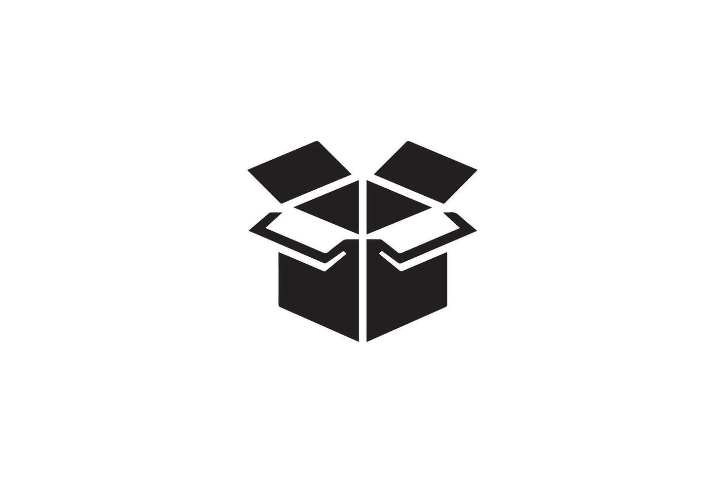 A black and white logo for a company that sells boxes vector