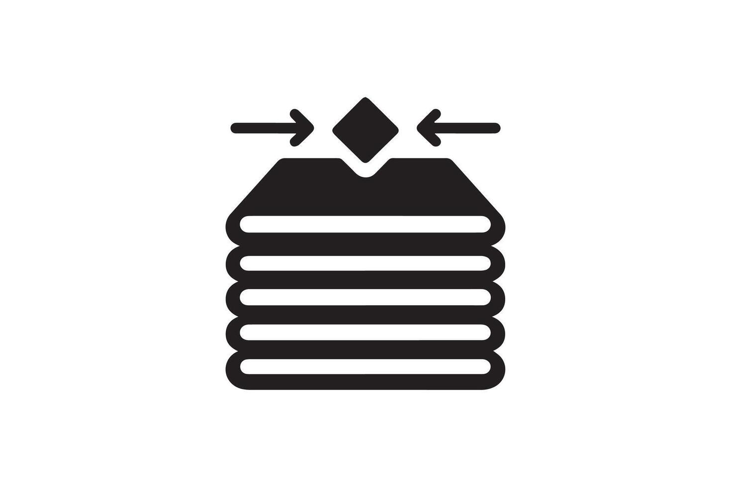 A black and white icon of a stack of books vector