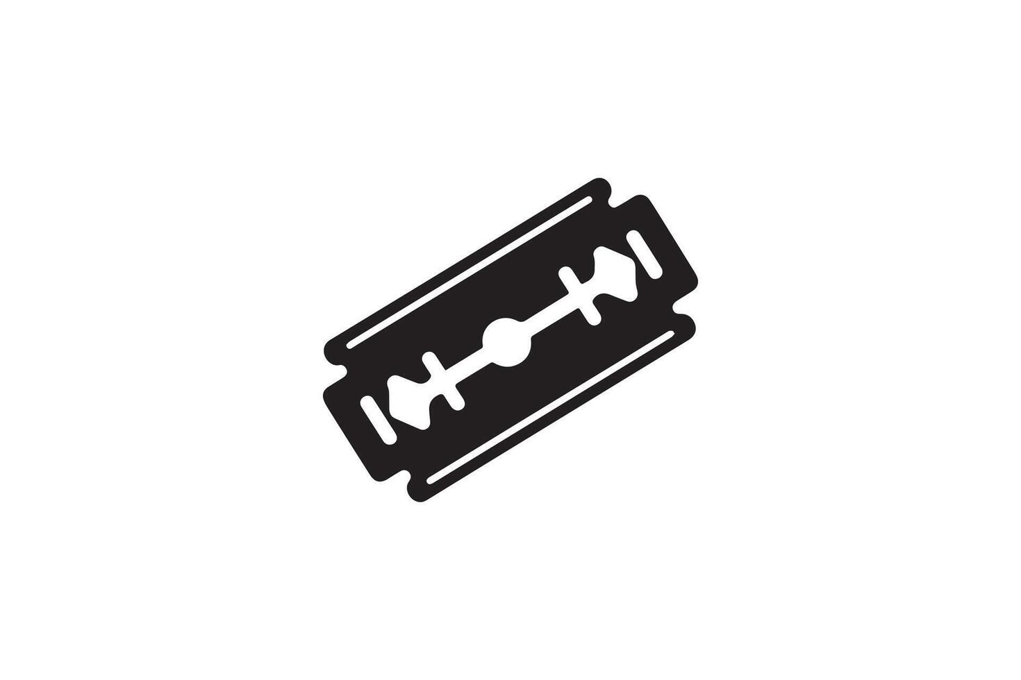 A black and white image of a razor blade vector
