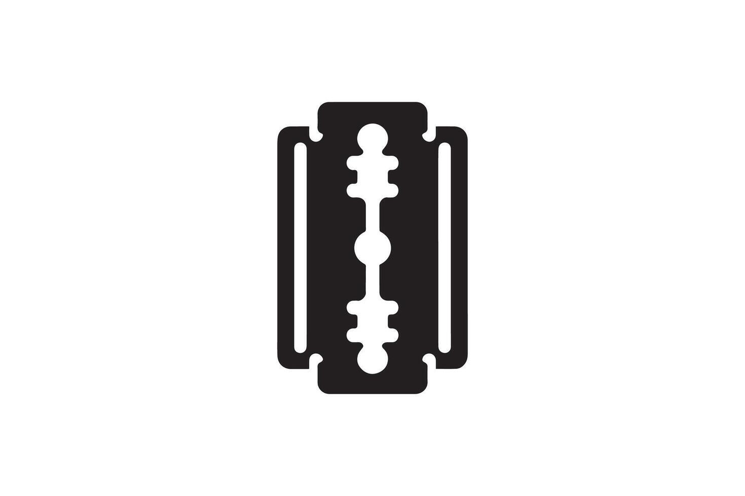 A black and white image of a razor blade vector