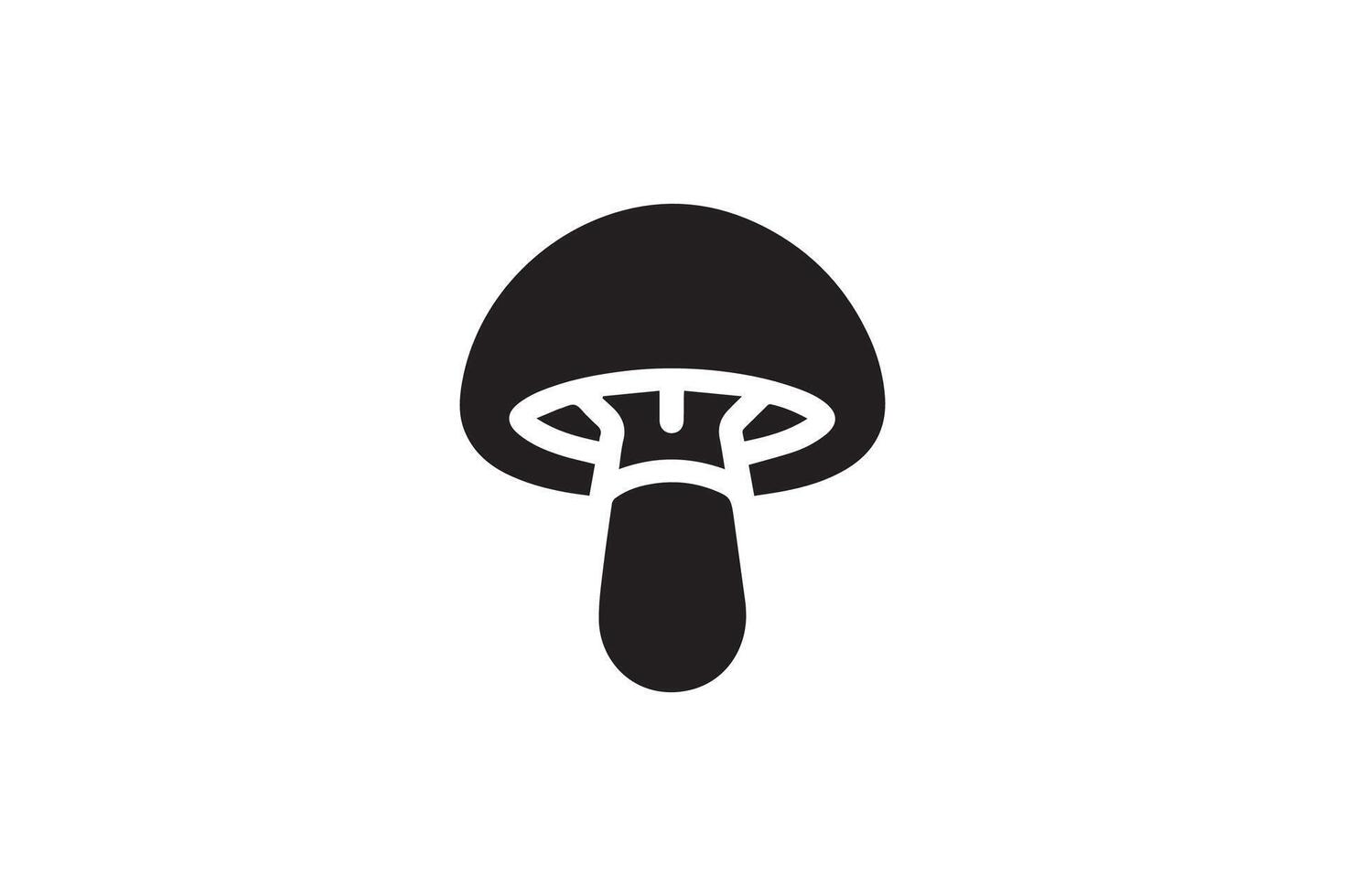 A black and white mushroom icon on a white background vector