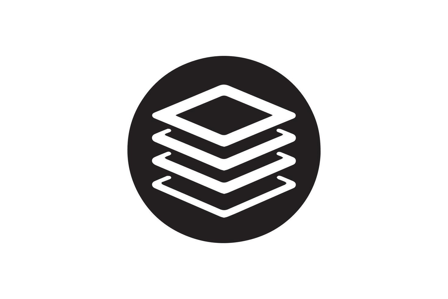 A black and white logo with a stack of books vector