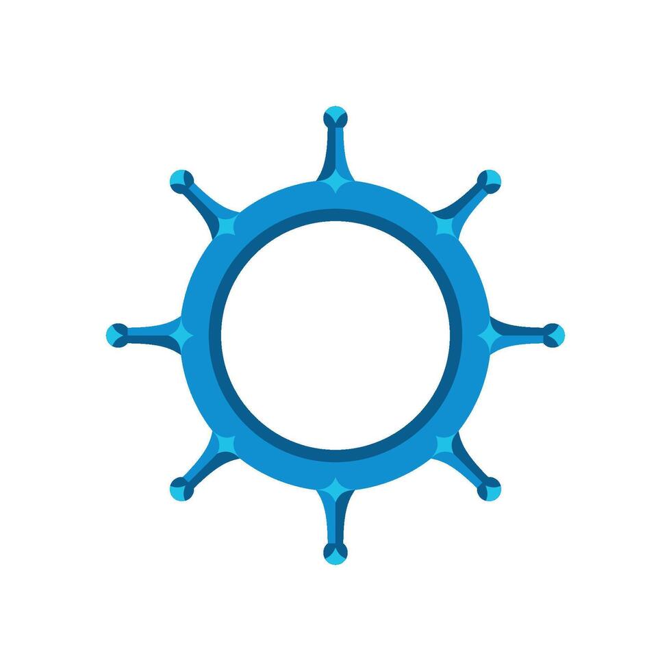 Blue Ship Steering Wheel Illustration Design. EPS 10. vector