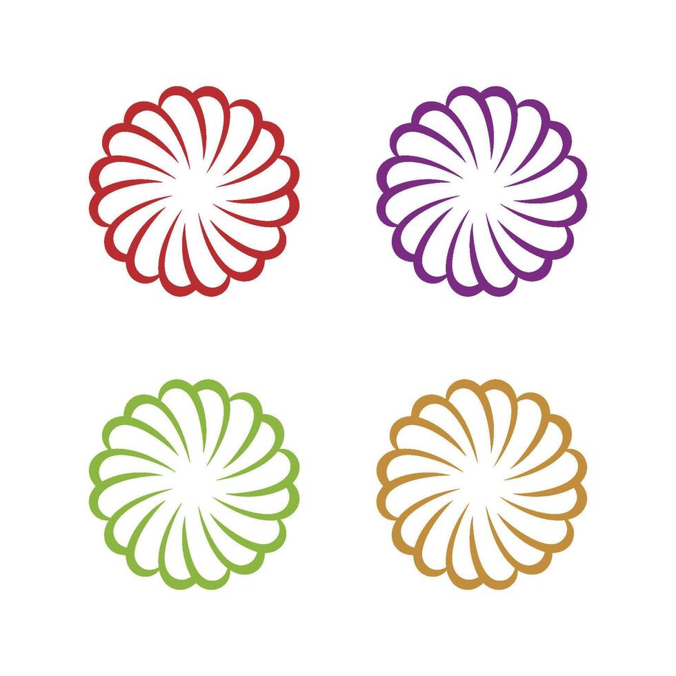 set color flower ornamental logo template Illustration Design. EPS 10. vector