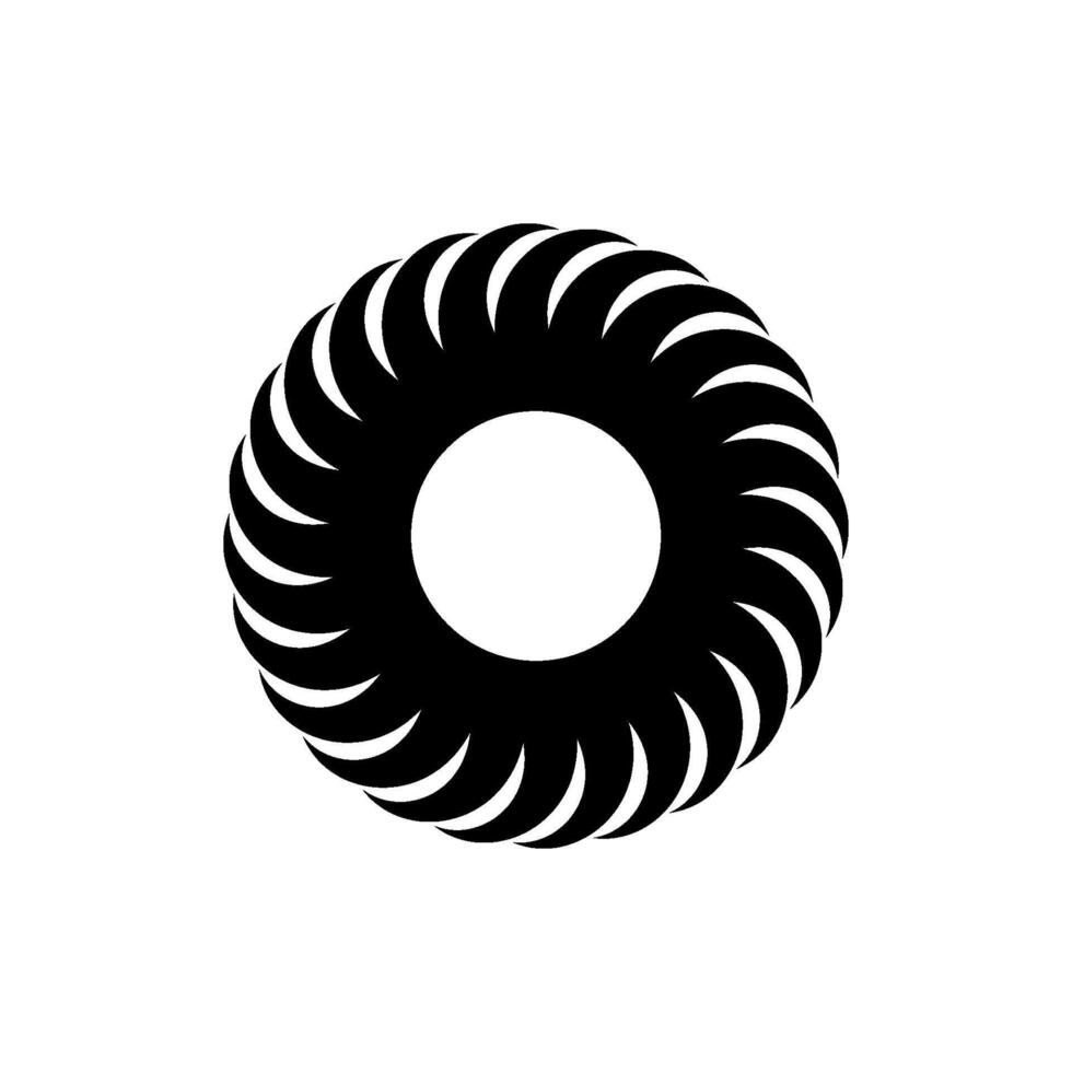 black tractor wheel logo Illustration Design. EPS 10. vector