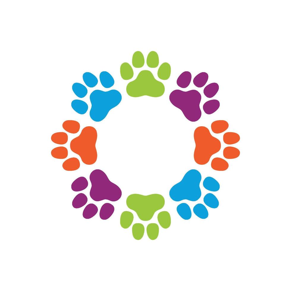 Colorful Paw Print Ornament Logo Template Illustration Design. EPS 10. vector