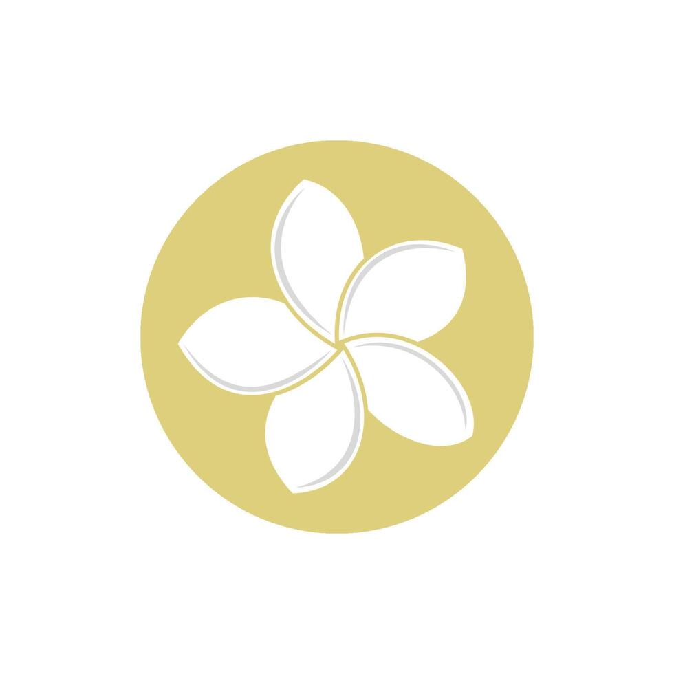 Circle Yellow plumeria flower Illustration Design. EPS 10. vector