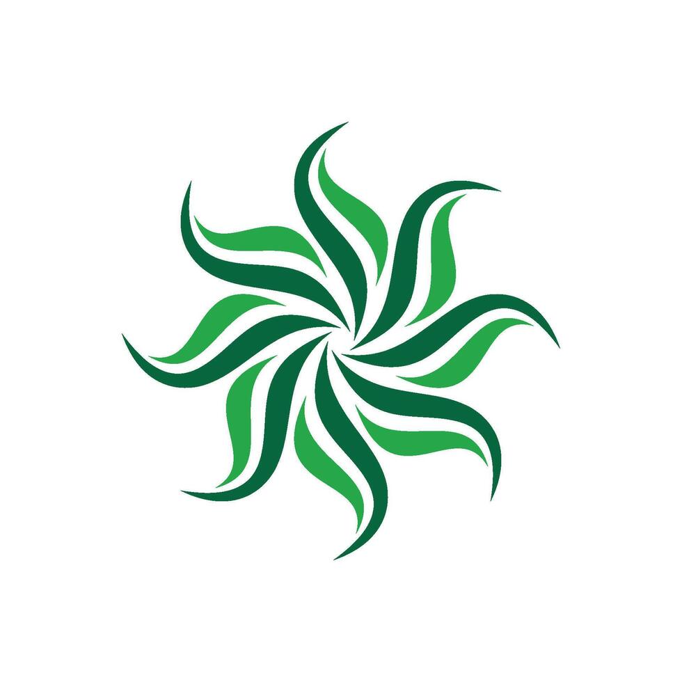 green petal flower logo template Illustration Design. EPS 10. vector