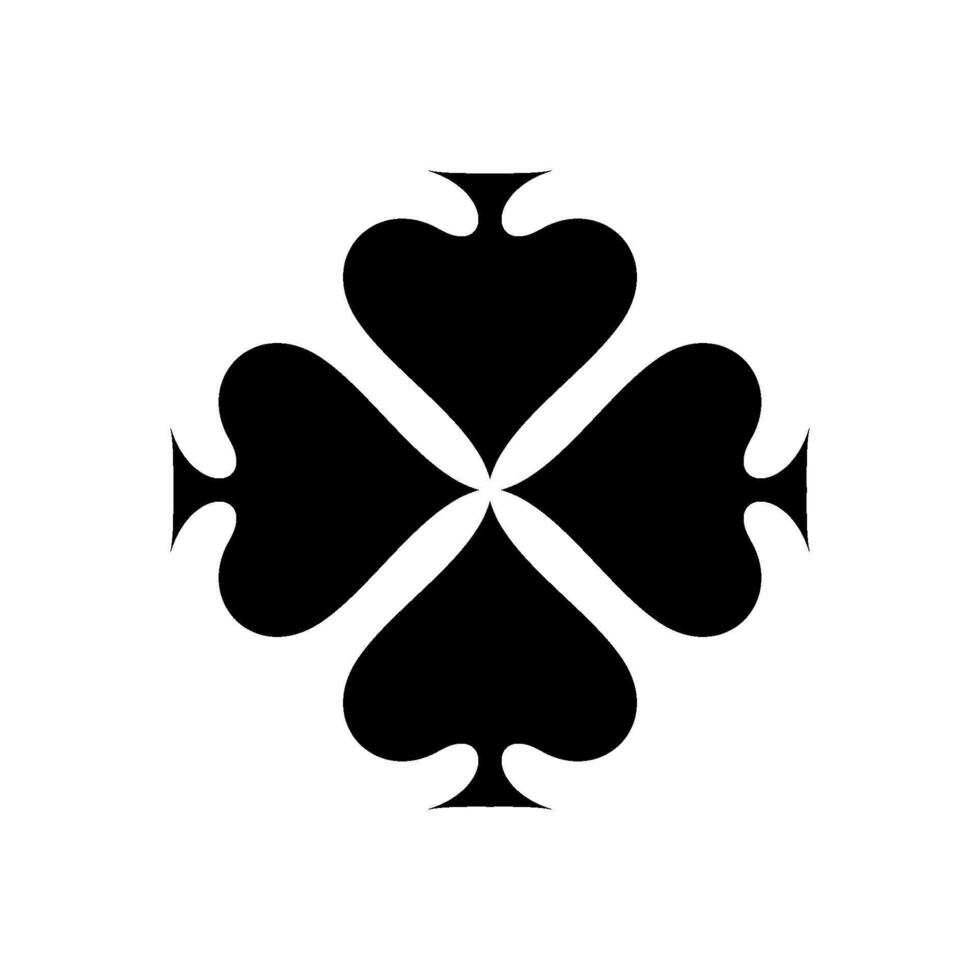 Decorative Flower Spade Symbol Poker Card Logo Illustration Design. EPS 10. vector