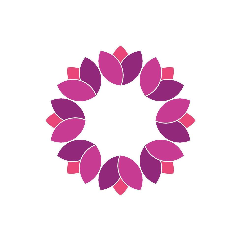 Circle Pink Lily Lotus Flower Logo Template Illustration Design. EPS 10. vector