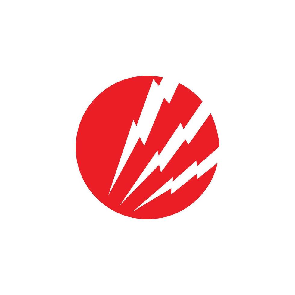 Red Circle with Thunderbolt Illustration Design. EPS 10. vector