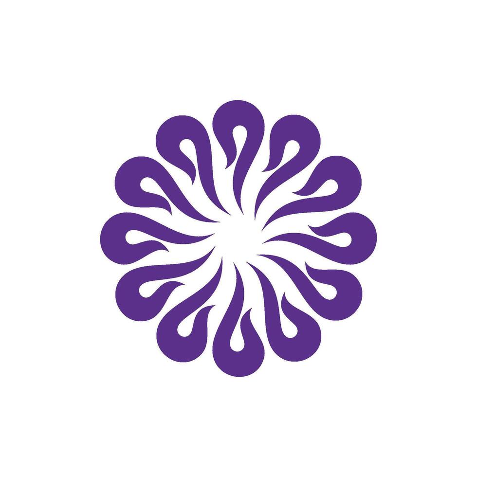 Decorative Blossom Purple Flower Ornamental Illustration Design. EPS 10. vector