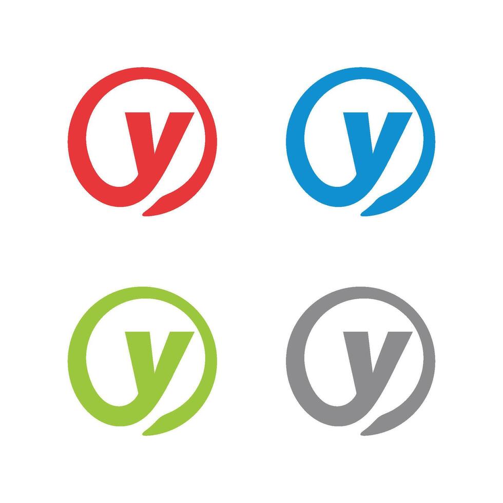 Set Colorful Letter Y in Circle Logo Template Illustration Design. EPS 10. vector