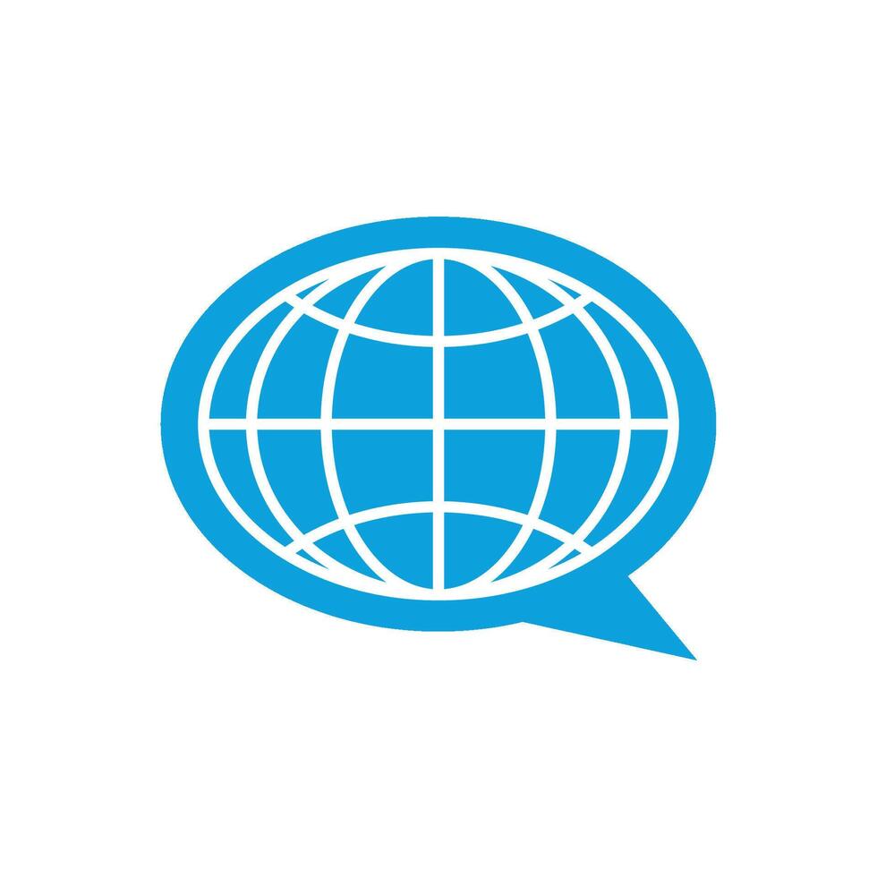 Speech Bubble Globe Logo Template Illustration Design. EPS 10. vector