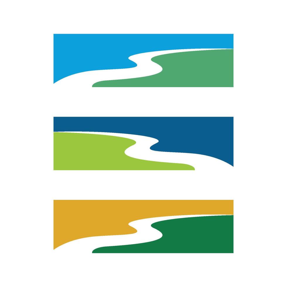 Set Creek or River Logo Template Illustration Design. EPS 10. vector